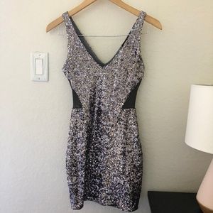 Bebe Purple Sequin Dress